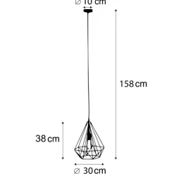 Industriële hanglamp goud draad - Carcass