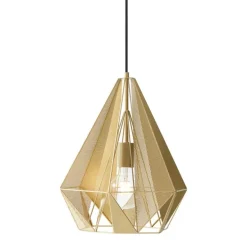 Industriële hanglamp goud met mesh 3-lichts - Carcass