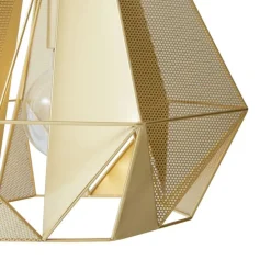 Industriële hanglamp goud met mesh 3-lichts - Carcass