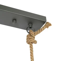 Industriële hanglamp hout met donkergrijs 3-lichts - Arthur