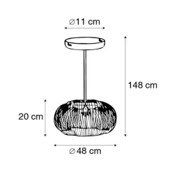 Industriële hanglamp koper 49 cm - Finn