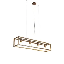 Industriële hanglamp roestbruin 4-lichts - Cage