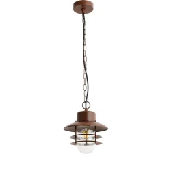 Industriële hanglamp roestbruin IP44 - Shell