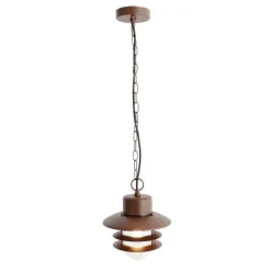 Industriële hanglamp roestbruin IP44 - Shell