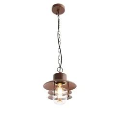 Industriële hanglamp roestbruin IP44 - Shell