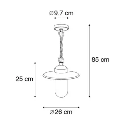 Industriële hanglamp zink IP44 - Munich