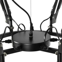 Industriële hanglamp zwart 6-lichts verstelbaar - Hobby Spinne