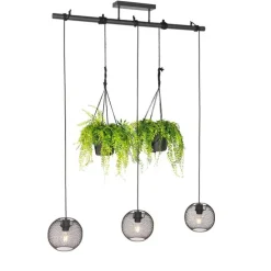 Industriële hanglamp zwart 3-lichts - Flor