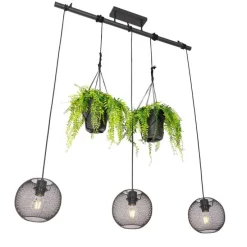 Industriële hanglamp zwart 3-lichts - Flor