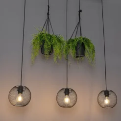 Industriële hanglamp zwart 3-lichts - Flor
