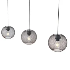 Industriële hanglamp zwart 3-lichts - Flor