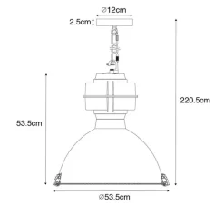 Industriële hanglamp zwart 53,5 cm - Sicko