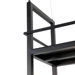 Industriële hanglamp zwart met rek large 4-lichts - Cage Rack