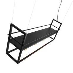 Industriële hanglamp zwart met rek large 4-lichts - Cage Rack