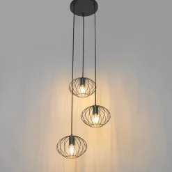 Industriële hanglamp zwart 3-lichts - Margarita