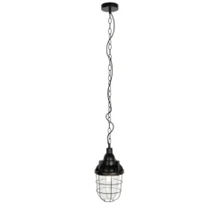 Industriële hanglamp zwart met glas - Cabin