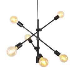 Industriële hanglamp zwart 6-lichts - Sydney