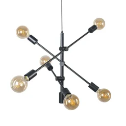 Industriële hanglamp zwart 6-lichts - Sydney