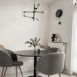 Industriële hanglamp zwart en goud 78 cm 6-lichts - Sydney