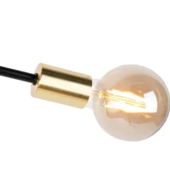 Industriële hanglamp zwart en goud 78 cm 6-lichts - Sydney