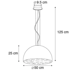 Industriële hanglamp zwart met goud 50 cm - Magna