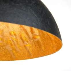 Industriële hanglamp zwart met goud 50 cm - Magna