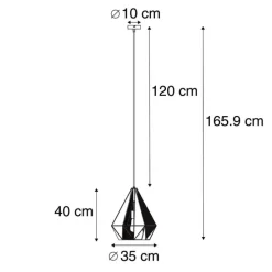 Industriële hanglamp zwart met mesh - Carcass