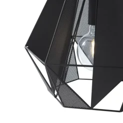 Industriële hanglamp zwart met mesh - Carcass