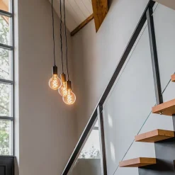 Industriële hanglamp zwart 3-lichts - Facil