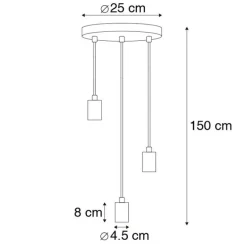 Industriële hanglamp zwart 3-lichts - Facil