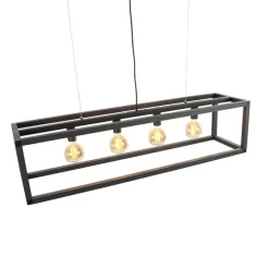 Industriële hanglamp zwart 4-lichts - Big Cage