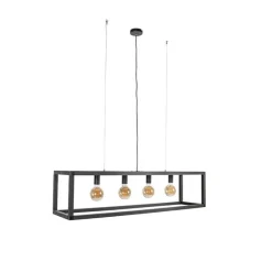 Industriële hanglamp zwart 4-lichts - Big Cage