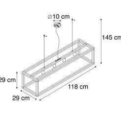 Industriële hanglamp zwart 4-lichts - Big Cage