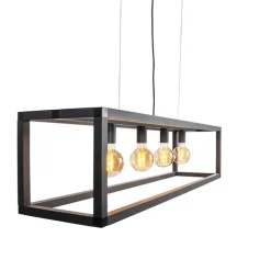 Industriële hanglamp zwart 4-lichts - Big Cage