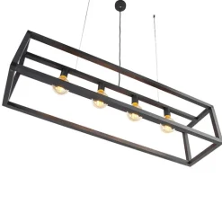 Industriële hanglamp zwart 4-lichts - Big Cage