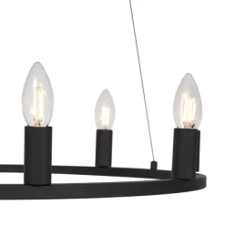 Industriële hanglamp zwart 9-lichts - Knight