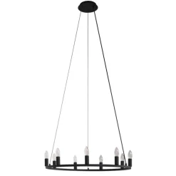 Industriële hanglamp zwart 9-lichts - Knight