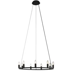 Industriële hanglamp zwart 9-lichts - Knight