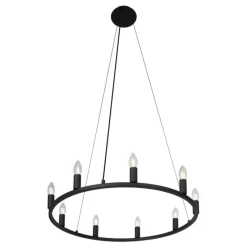 Industriële hanglamp zwart 9-lichts - Knight