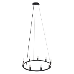 Industriële hanglamp zwart 9-lichts - Knight