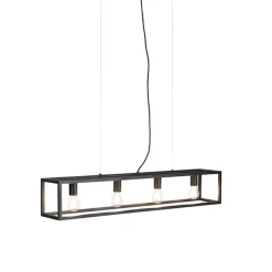 Industriële hanglamp zwart 4-lichts - Cage 4