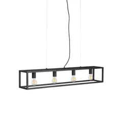 Industriële hanglamp zwart 4-lichts - Cage 4