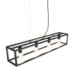Industriële hanglamp zwart 4-lichts - Cage 4