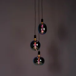 Industriële hanglamp zwart incl. LED 3-lichts dimbaar - Facil