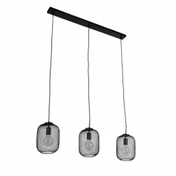 Industriële hanglamp zwart 110 cm 3-lichts - Bliss Mesh