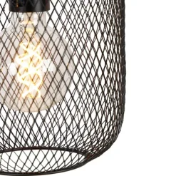 Industriële hanglamp zwart 110 cm 3-lichts - Bliss Mesh