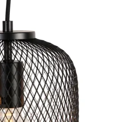 Industriële hanglamp zwart 110 cm 3-lichts - Bliss Mesh