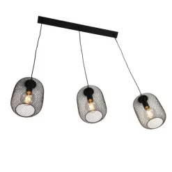 Industriële hanglamp zwart 110 cm 3-lichts - Bliss Mesh
