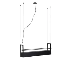 Industriële hanglamp zwart met rek 4-lichts GU10 - Cage Rack
