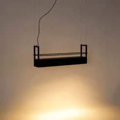 Industriële hanglamp zwart met rek 4-lichts GU10 - Cage Rack